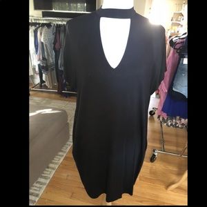 NWT Cut out V black knit dress